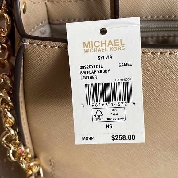Brand New Michael Kors Genuine Leather Small Sylvia Flap Crossbody Purse - Picture 14 of 16